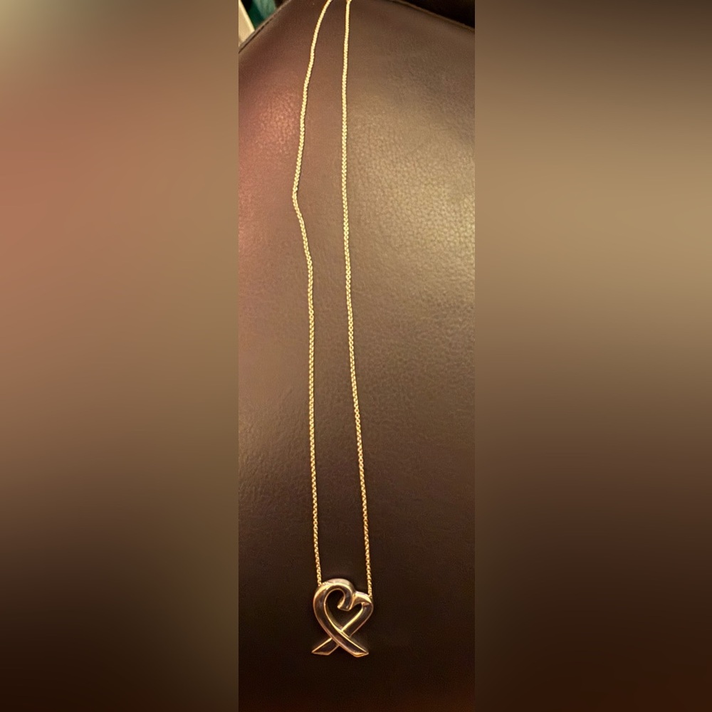 Tiffany & Co. Sterling Silver Paloma Picasso Loving Heart Chain Necklace 24" - Picture 3 of 10